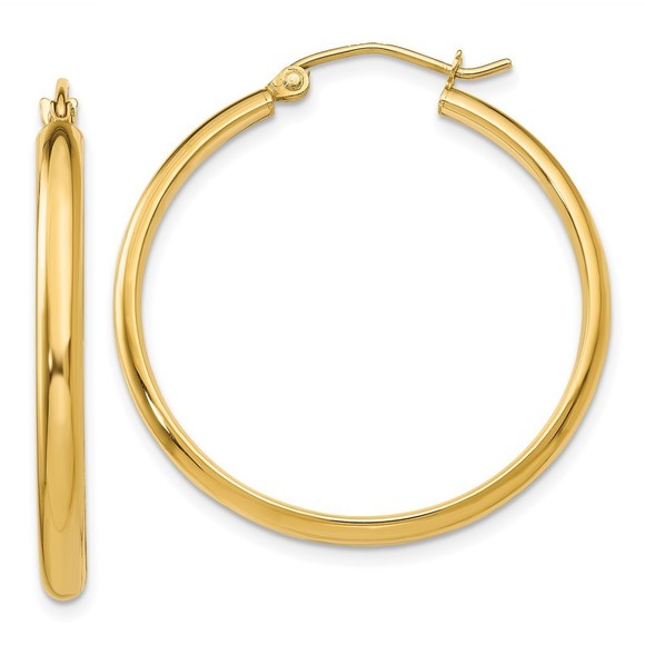 14k Polished Hoop Earring - Picture 1 of 4